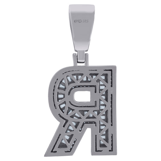 925 Sterling Silver Initial Letter "R" Pendant