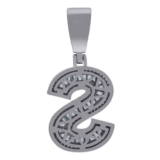 925 Sterling Silver Cz Initial Letter "S" Pendant
