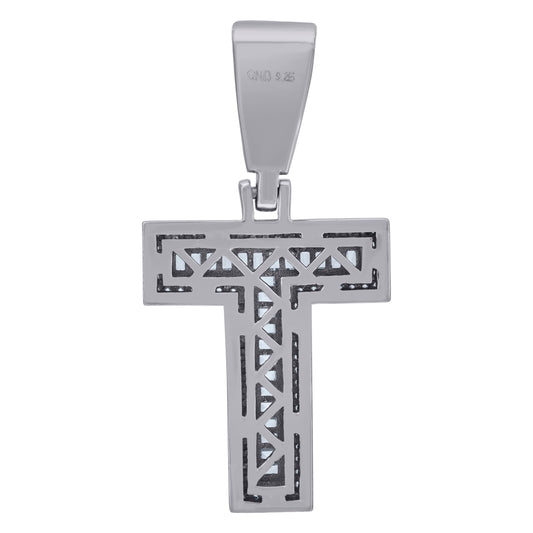 925 Sterling Silver Initial Letter "T" Pendant