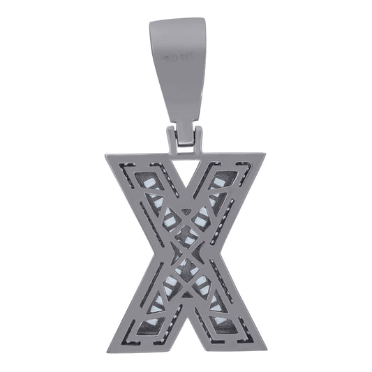 925 Sterling Silver Initial Letter "X" Pendant