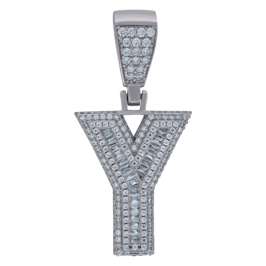 925 Sterling Silver Initial Letter "Y" Pendant