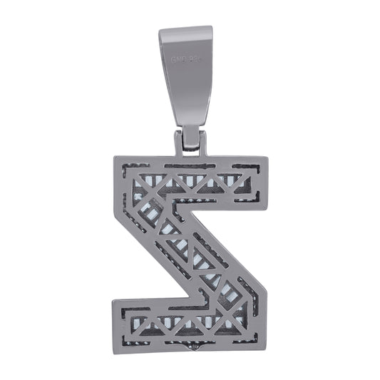 925 Sterling Silver Initial Letter "Z" Pendant