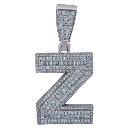 925 Sterling Silver Initial Letter "Z" Pendant