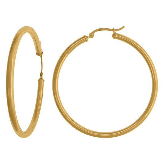 14Kt Gold Hoop Earrings 3mm X 51mm
