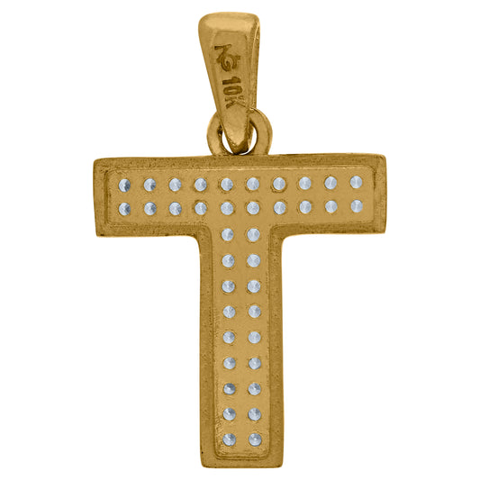 10Kt Gold Initial Letter Pendant "T"