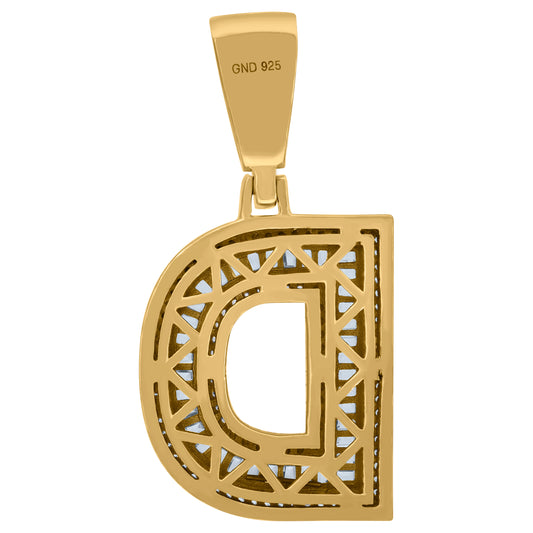 925 Sterling Silver Initial Letter "D" Pendant