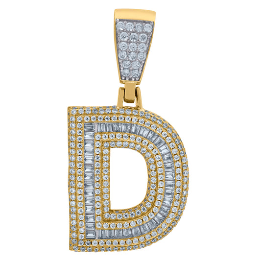 925 Sterling Silver Initial Letter "D" Pendant