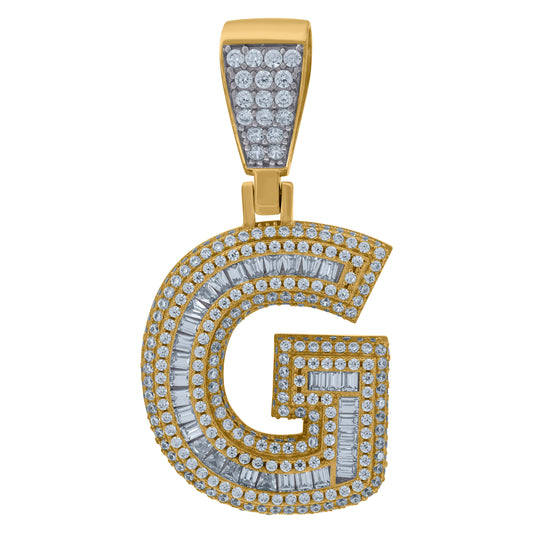 925 Sterling Silver Initial Letter "G" Pendant