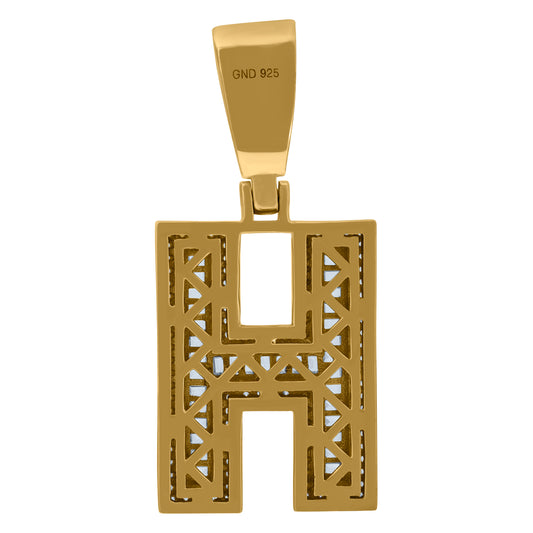 925 Sterling Silver Initial Letter "H" Pendant