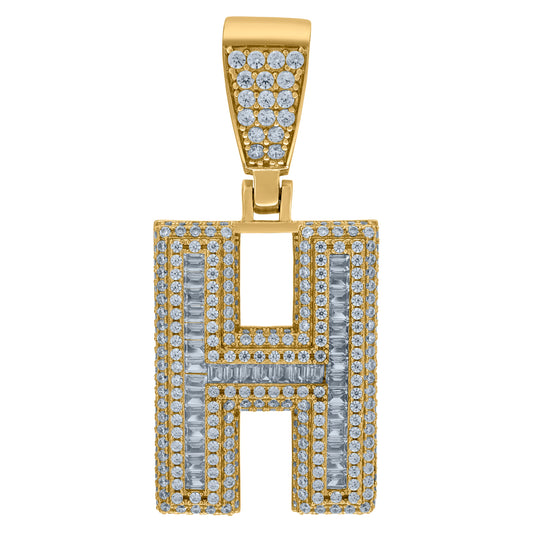 925 Sterling Silver Initial Letter "H" Pendant