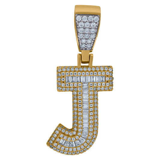925 Sterling Silver Initial Letter "J" Pendant