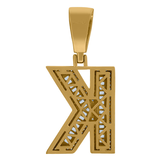 925 Sterling Silver Initial Letter "K" Pendant