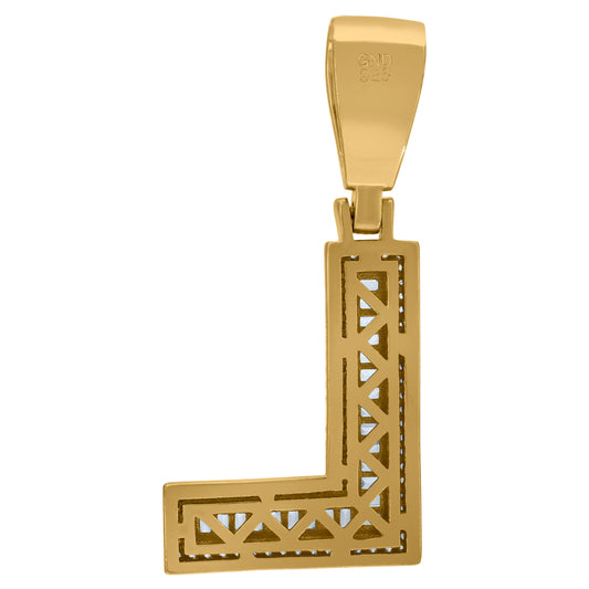 925 Sterling Silver Initial Letter "L" Pendant
