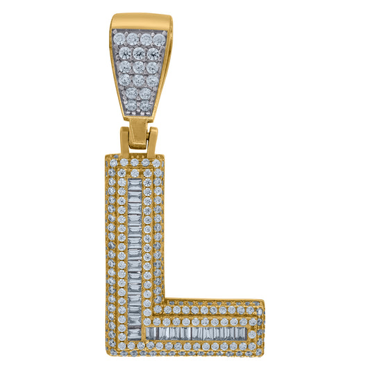 925 Sterling Silver Initial Letter "L" Pendant