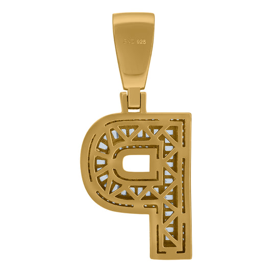 925 Sterling Silver Initial Letter "P" Pendant