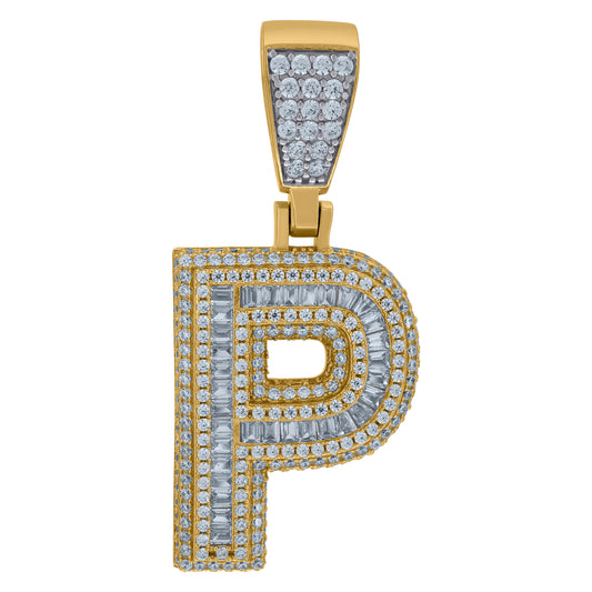 925 Sterling Silver Initial Letter "P" Pendant