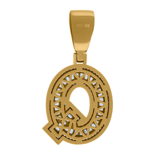925 Sterling Silver Initial Letter "Q" Pendant