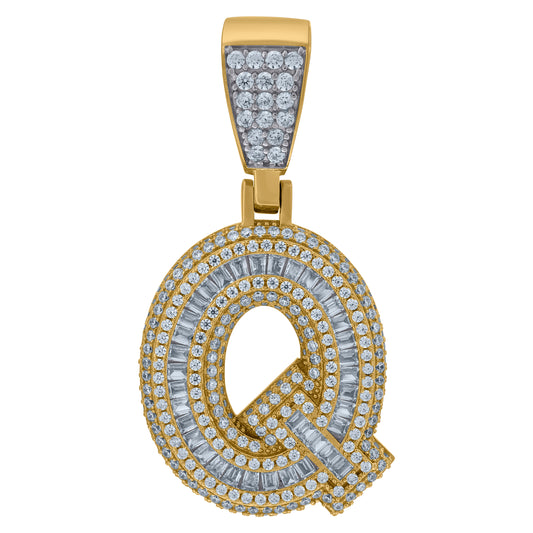 925 Sterling Silver Initial Letter "Q" Pendant