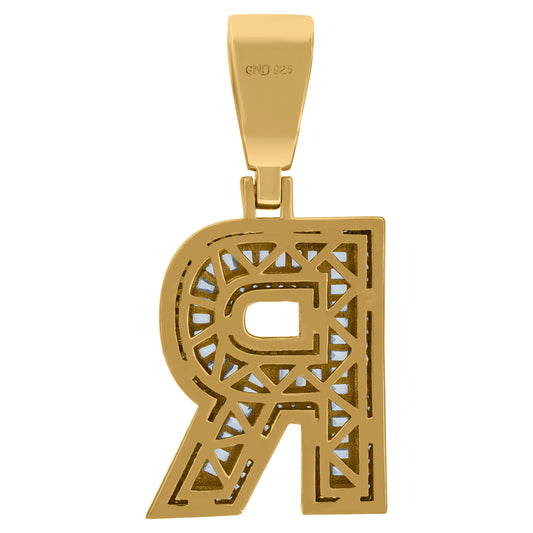 925 Sterling Silver Initial Letter "R" Pendant