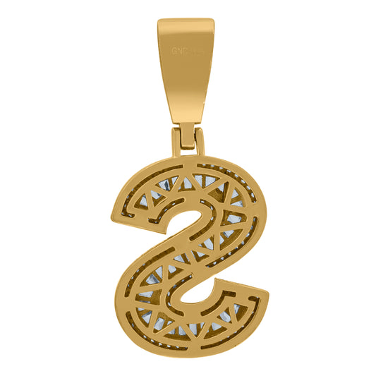 925 Sterling Silver Cz Initial Letter "S" Pendant