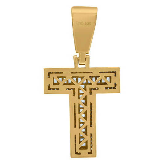925 Sterling Silver Initial Letter "T" Pendant