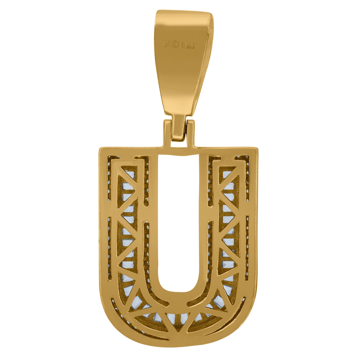 925 Sterling Silver Initial Letter "U" Pendant