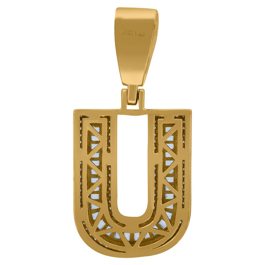 925 Sterling Silver Initial Letter "U" Pendant
