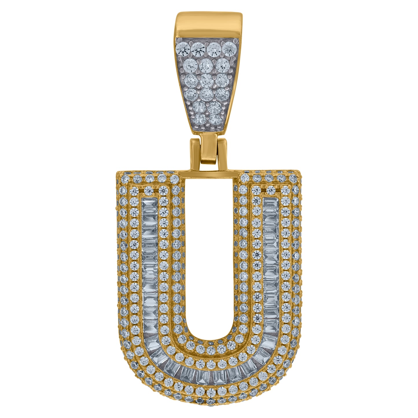925 Sterling Silver Initial Letter "U" Pendant