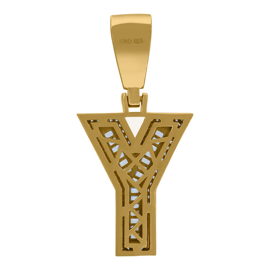 925 Sterling Silver Initial Letter "Y" Pendant