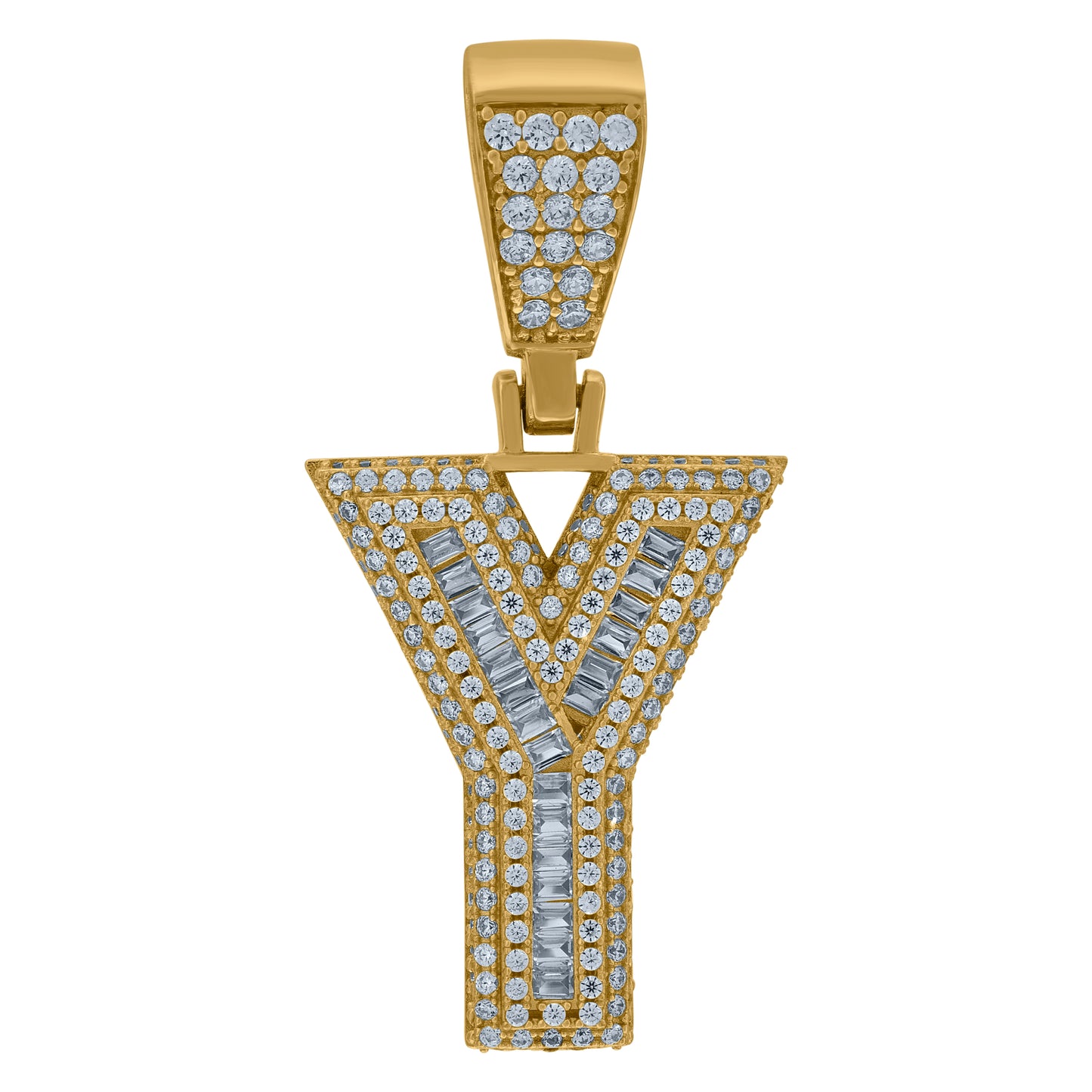 925 Sterling Silver Initial Letter "Y" Pendant