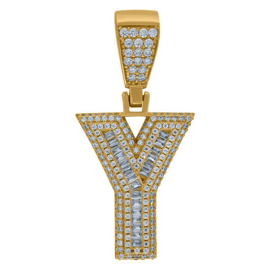925 Sterling Silver Initial Letter "Y" Pendant