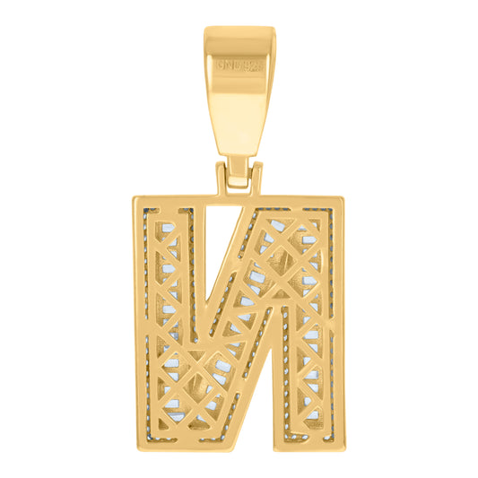 925 Sterling Silver Initial Letter "N" Pendant