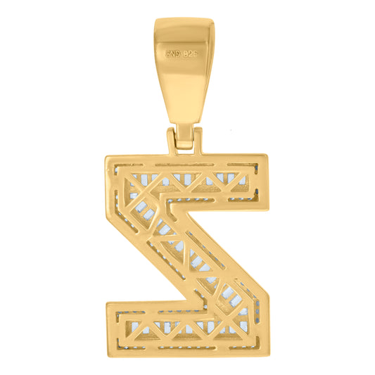 925 Sterling Silver Initial Letter "Z" Pendant