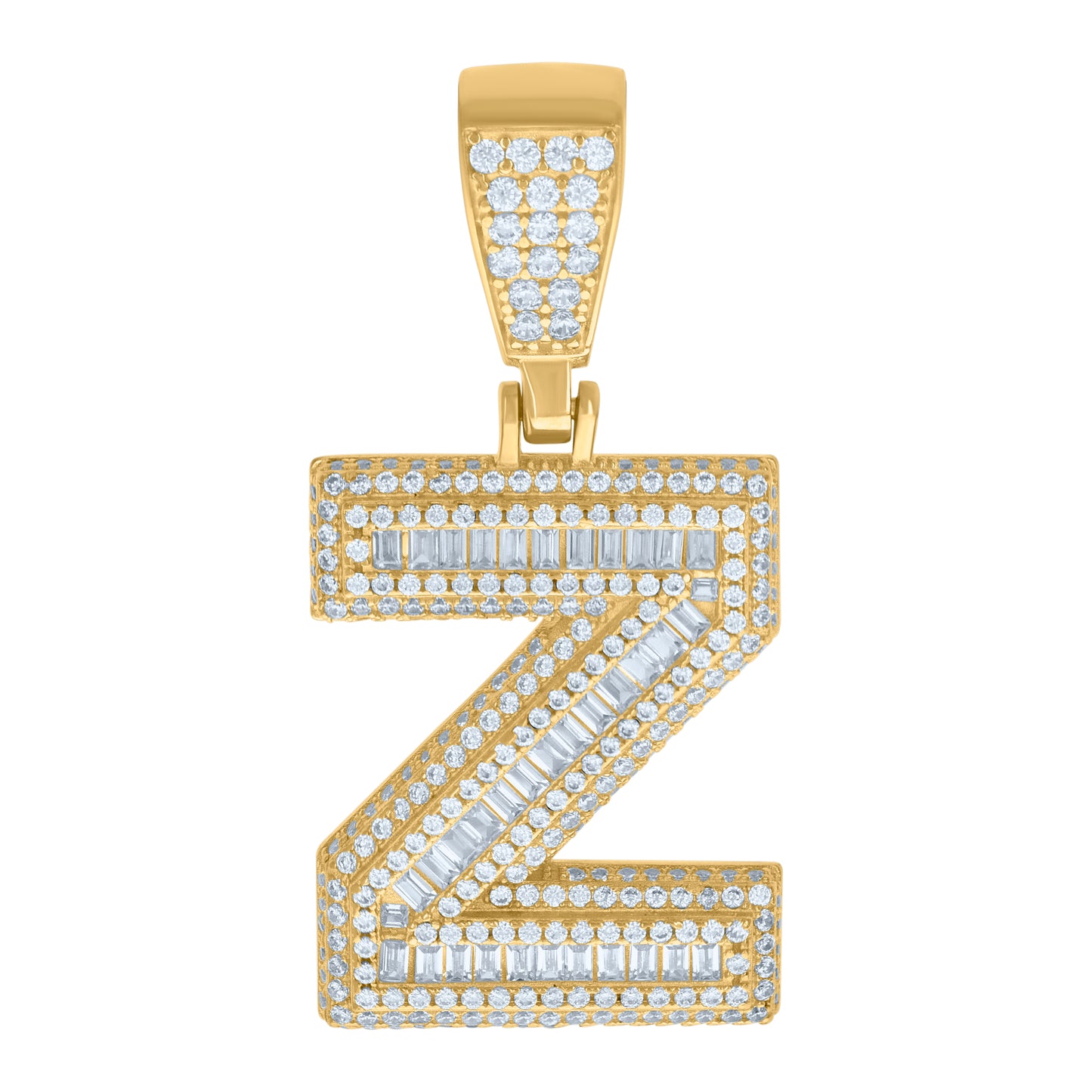 925 Sterling Silver Initial Letter "Z" Pendant