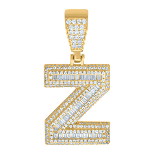 925 Sterling Silver Initial Letter "Z" Pendant