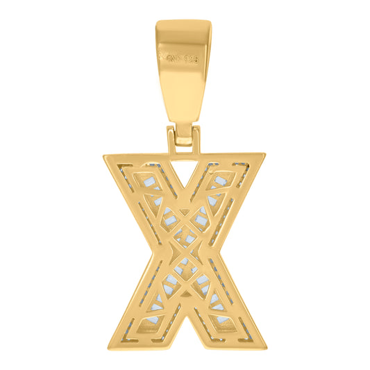 925 Sterling Silver Initial Letter "X" Pendant