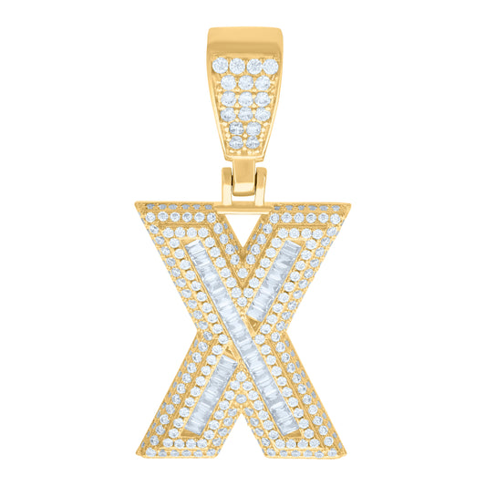 925 Sterling Silver Initial Letter "X" Pendant