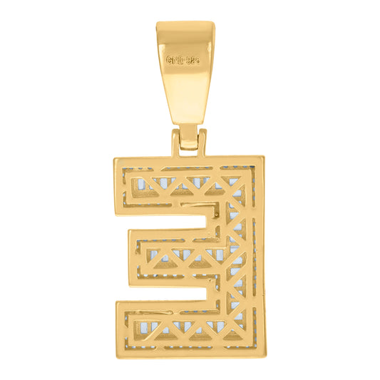 925 Sterling Silver Initial Letter "E" Pendant