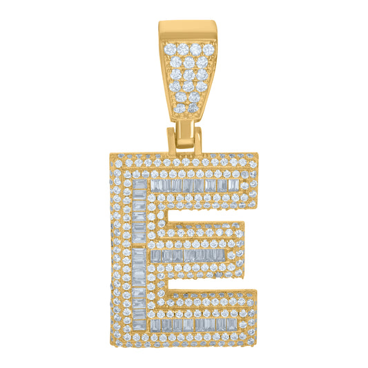 925 Sterling Silver Initial Letter "E" Pendant