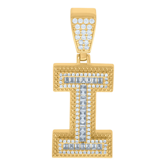 925 Sterling Silver Initial Letter "I" Pendant