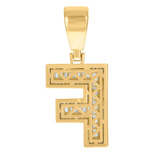 925 Sterling Silver Initial Letter "F" Pendant
