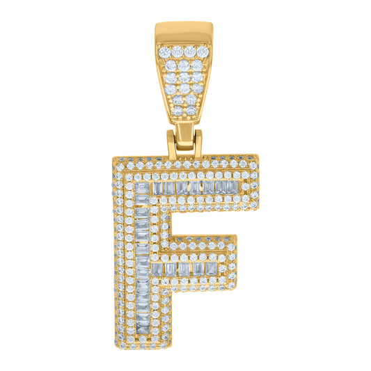 925 Sterling Silver Initial Letter "F" Pendant