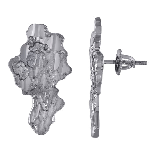 925 Sterling Silver Nugget Earrings