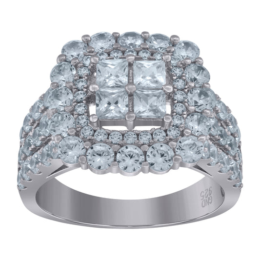 925 Sterling Silver Cz Ring-S6