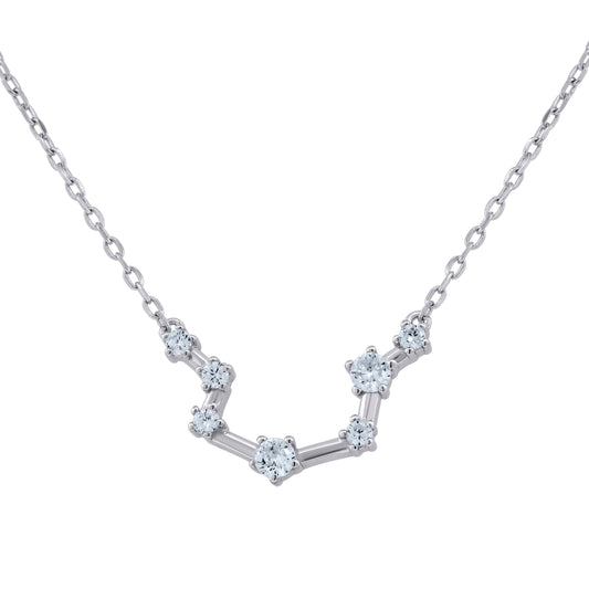 925 Sterling Silver Aquarius 18" Necklace