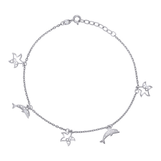 925 Sterling Silver Anklet-10"