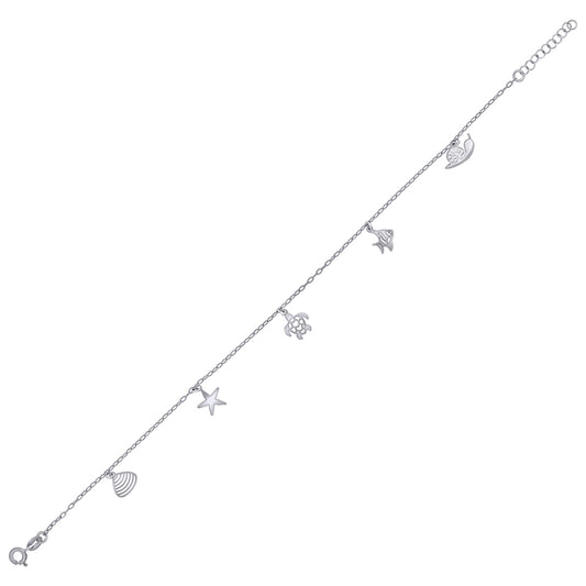 925 Sterling Silver Anklet 9"+1"