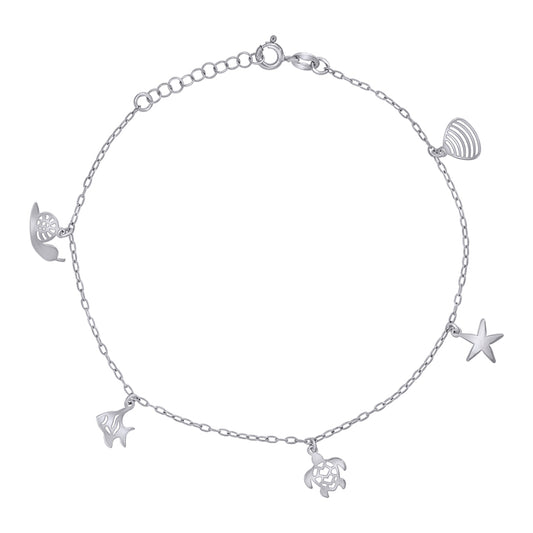 925 Sterling Silver Anklet 9"+1"