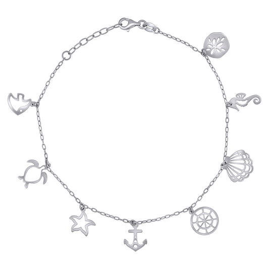 925 Sterling Silver Anklet-10"