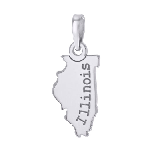 925 Sterling Silver Illinois Pendant